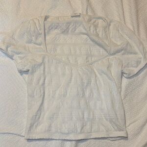 White Textured Women's Top